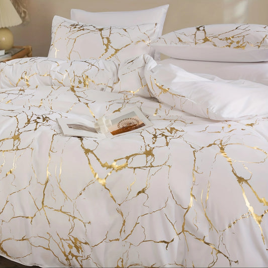 3-Piece Classic Hot Stamping Texture Quilt Cover Set