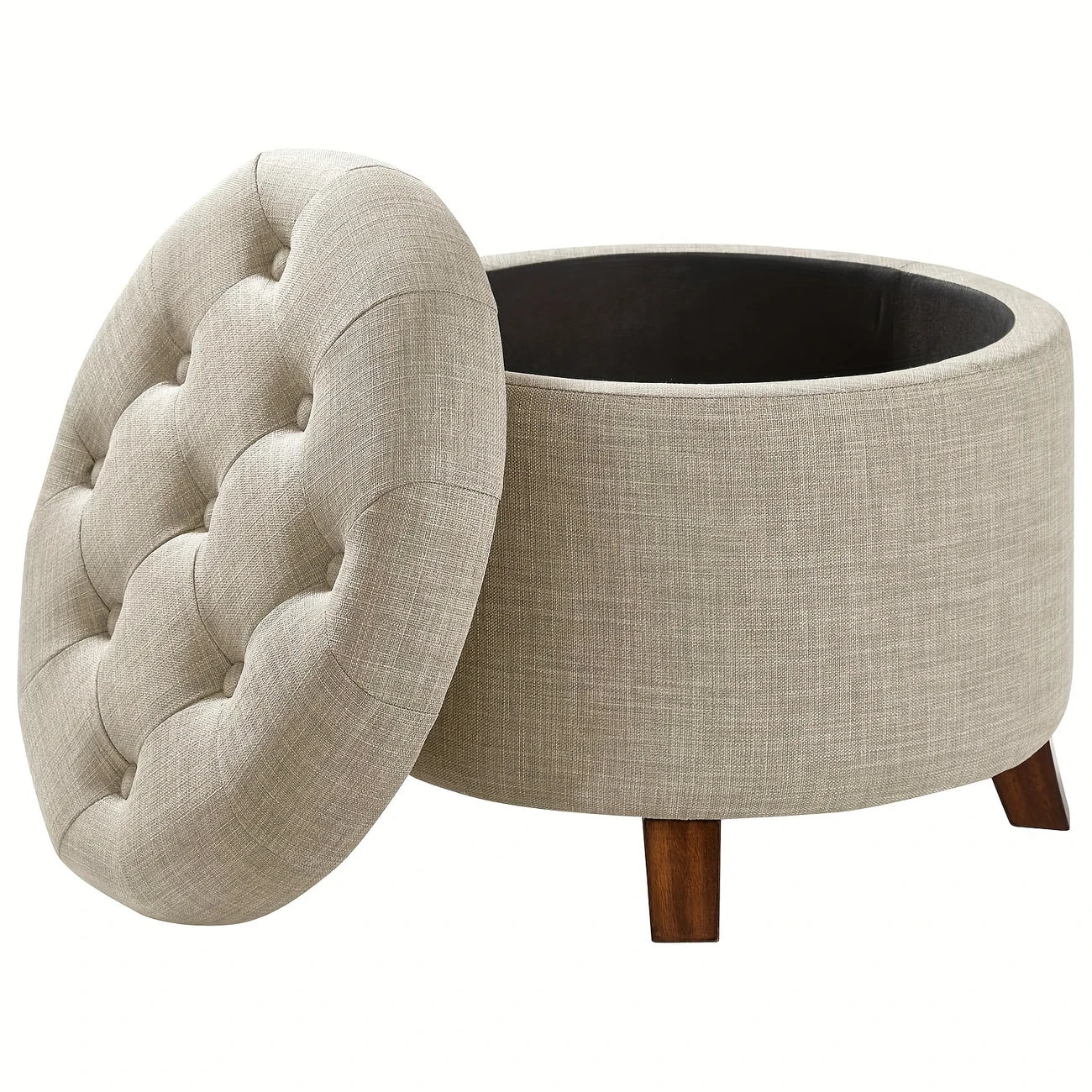 LUNARA™ Wooden Storage Stool Ottoman
