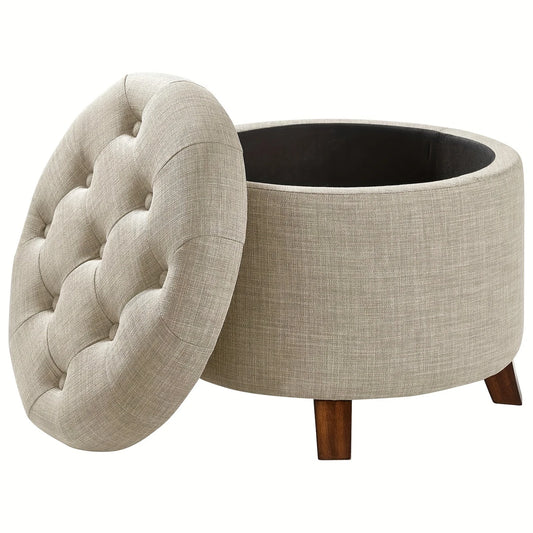 LUNARA™ Wooden Storage Stool Ottoman