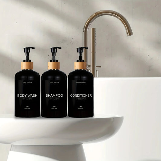 EcoHaven™ Bamboo Pump Shower Dispenser Set